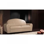 Canapé lit CLUB DELUXE convertible EXPRESS 120 cm cuir beige matelas 16 cm