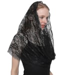 Mantilla Veils Catholic Headcovering Scarf Spansk Broderad Sjal Kapell Veil