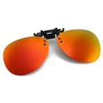 Clip-on Aviator solbriller pilot briller rødt spejl glas