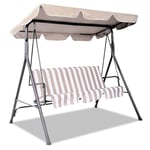 DYHQQ Replacement Canopy for Swing Seat 2 & 3 Seater Sizes Hammock Cover Top Garden Outdoor,Beige,195x125cm(77x49'')
