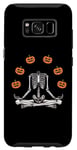 Coque pour Galaxy S8 Squelette de jonglage Halloween Yoga avec lanternes Jack O'