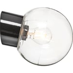 Vägglampa Classic Glob svart, 180 klarglas E27
