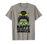 Messy Bun Hair Happy Independence Day 2022 Jamaica T-Shirt