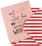 Valentine Card for Wife Embossed Text Design