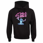 Disney Lilo And Stit - Stitch Script Unisex Black Pullover Hoodie Sm - K777z
