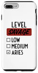 iPhone 7 Plus/8 Plus Funny Saying Level Of Savage Aries Zodiac Men Women Sarcasm Case
