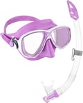 Cressi Marea Vip - Combo Set Marea Mask + Snorkel Mexico Diving and Snorkelling, Lilac/White, One Size, Unisex Adult