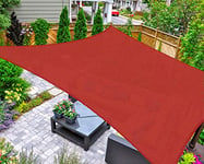 AsterOutdoor Voile d'ombrage rectangulaire 3,5 x 3,5 m, Anti-UV pour terrasse, Jardin, pelouse, activités de Plein air, Couleur Terre Cuite