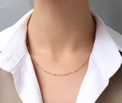 18K guldpläterad guld kors pärlor rostfritt stål halsband AV MOMI