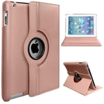 For Apple iPad 9.7 2018 6 Gen A1954 A1893 360 Degree Swivel Stand Smart Protective Cover(Rose Gold)