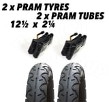 2x Pram Tyres & 2x Tubes 12.5 X 2.25 Slick Quinny Buzz Freestyle Moodd Speedi