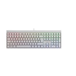 CHERRY MX 2.0S, Mechanical Gaming Keyboard with RGB Illumination, German Layout (QWERTZ), Designed in Germany, Original MX BROWN Switches, Wired, White