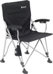 Outwell Campo Black Foldable Camping Chair with Padded Armrests