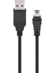 Pro USB-A <-> USB Mini-B (5-pin) - 1.5m - Svart