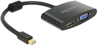 DeLock 65553 Adaptateur Mini-DisplayPort 1.1 vers VGA/HDMI-A 0,15 m Noir