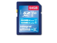 64GB SD CARD UHS II SDXC UHS-2 U3 CL10 V60 UP TO R-260 W-100 MBS INTEGRAL