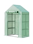 Outsunny Walk-In Greenhouse For Outdoor, Portable Gardening Plant Grow House With 2 Tier Shelf, Roll-Up Zippered Door, Pe Cover, 141 X 72 X 191Cm, Green