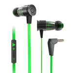 Hellodigi G25 Gaming Earphones With Mic—Noise Cancellation Game Headset 9.2mm High Fidelity Speaker,Realistic Bullet Shape In Ear Earphone Wired Headphone Headset (Green)