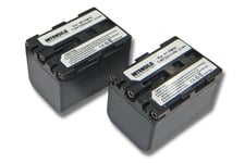 INTENSILO 2x Li-Ion Batterie 3200mAh (7.4V) pour caméscope caméra vidéo photo Sony MVC-CD350, MVC-CD400, MVC-CD500 comme NP-FM70