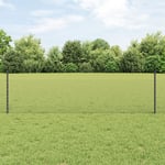 Trädgårdsstaketset Set med 2 Grå Stålnät 25 x 0.5 m staket