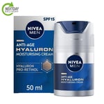 NIVEA MEN Anti-Age Hyaluron SPF15 Moisturising Cream (50ml), Anti-Wrinkle...