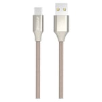GreyLime Flettet (3A/15W) USB-C Kabel 2 meter - Beige