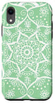 Coque pour iPhone XR Vert sauge Mandala Fleur Sereine Indie Bohème Zen