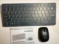 Black Wireless MINI Keyboard & Mouse Set for Toshiba 32L6353D LED HD Smart TV
