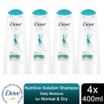 Dove Nutritive Solutions Daily Moisture Shampoo For Normal & Dry Hair, 4x400ml