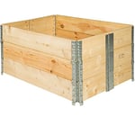 TecTake® Lit de Jardin 3X Carré Potager surélevé, Bac à semis Jardiniere Pliable en Bois, Cadre pour Plate-Bande surélevée, Aménagement Serre de Jardin Jardiniere Exterieur Grande Taille 120x80x19cm