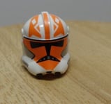 Lego Minifigure Star Wars Clone Trooper Helmet Orange/White x1