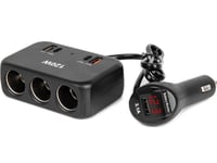 Cigarettändaruttagsplitter Med Laddare 2X Usb-A 1X Usb-C Qc4.0 12V 24V 120W 80Cm Amio-04366