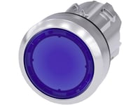 Trykknap Lys 22Mm Rund Met Højg Blå Fl