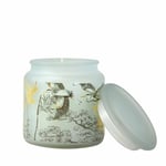 Frosted Jar Candle Oriental Heron Design Clean Cotton Scent 380g 45hrs 663354