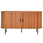 SIDEBOARD svart, ekfärgad 140/76/40 cm 