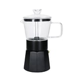 La Cafetière Verona Glass Espresso Maker, Black, 6 Cup, Gift Boxed