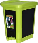 Sterling Ventures 30L Pedal Bin Indoor Kitchen Office Trash Can Recycle Bin Black Green