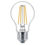 Philips 8.5W (75W) LED E27 Edison Screw Non-Dim Warm White Filament Clear Bulb