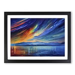 Special Aurora Borealis Vol.5 Abstract H1022 Framed Print for Living Room Bedroom Home Office Décor, Wall Art Picture Ready to Hang, Black A2 Frame (64 x 46 cm)