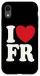 Coque pour iPhone XR J'aime FR I Heart FR Initiales Hearts Art F.R