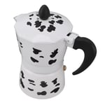 (3 Cups 150ML)Aluminum Coffee Pot Milk Cow Color Moka Pot Anti Scalding Rich
