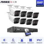 Annke - Système de caméra de sécurité cctv filaire 8 canaux 8MP nvr onvif avec caméra de surveillance ip 4K PoE Zoom pour kits de vidéosurveillance