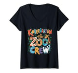 Womens Kindergarten Zoo Crew Back To School Wild Animal Safari Park V-Neck T-Shirt
