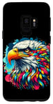 Galaxy S9 Cool Bald Eagle Spirit Animal Illustration Tie Dye Art Case