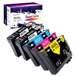 5 Tonersave 603XL Ink Cartridges Replacement for Epson Multipack 603XL 603 for Epson Expression Home XP-3100 XP-2100 XP-4105 XP-2105 XP-4100 XP-3105 WorkForce WF-2850 WF-2810 WF-2830 WF-2835 Printer