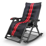 Reclining Patio Chairs Folding Patio Rocking Chairs, Portable Zero Gravity Recliner Lounge Chair, with Massage Armrest and Pillow, for Garden Camp Deck Beach Yard