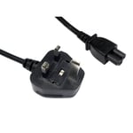 Clover Leaf C5 Power Cable 1.8 Metre 3 Pin Plug Black Laptop Adaptor