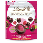 Chocolat Noir Framboise & Cranberry Sensation Fruit Lindt - Le Sachet De 160g