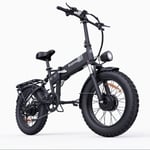Hopfällbar elcykel Ridstar H20 Pro, 2000W dubbelmotor, 7 växlar