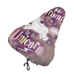 My Patronus is A Unicorn Cartoon Unicorn Bicycle Seat Cover Gel Bike Seat Covers Bicycle Saddle Pad for Women and Men Waterproof Rain with Drawstring,-YMP